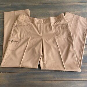 Izod XFG Light Brown Flat Front Straight Leg Stretch Golf Outdoor Womens 4 (V6)